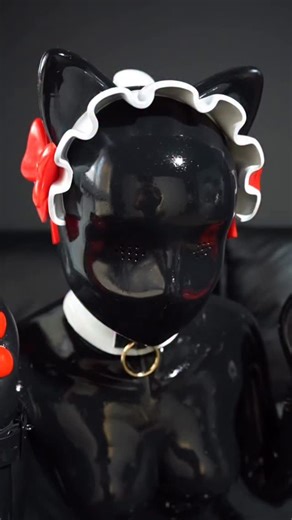 FeturaX | 😼✨ The maid kitty hood with eye holes is easier to breathe and more fun to play in!🖤🐾... | Instagram