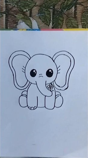 Cute Elephant Drawing 🐘 #shorts #short #trending #elephant #art #youtubeshorts #ytshorts #drawing
