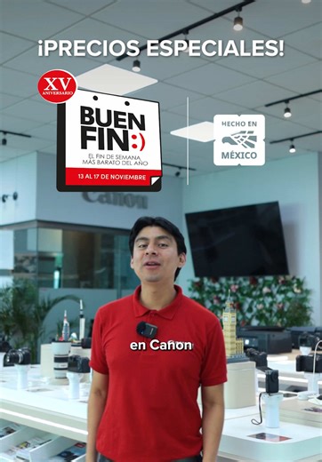 🤯 ¡PRECIOS ESPECIALES EN CANON ESTE BUEN FIN! 🤯 ¿Quieres estrenar cámara, lentes o una impresora PRO? ¡Este es el momento! 🚀 Este Buen Fin, los precios de Canon van para abajo y tu autoestima... ¡para ARRIBA! Aprovecha: ✅ Precios especiales en CÁMARAS, LENTES e IMPRESORAS. ✅ ¡Hasta 24 MESES SIN INTERESES!(Aplican restricciones) ✅ ENVÍO GRATIS a toda la República. Ingresa aquí 👉 www.tiendacanon.com.mx