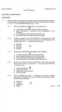 2025 memo Business Studies paper 2 Grade 12 June Exams memo get answered, grade 12 business studies