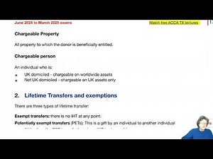 Chapter 23 Inheritance Tax (part 1) - ACCA TX-UK Taxation (FA 2023)