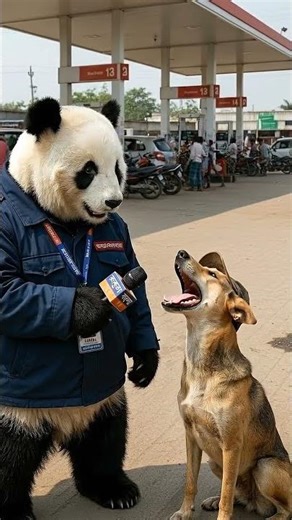 Panda interview to dog #shortsvideo #shortsfeed #ai