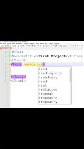 Change Bg color in html /Background Color #shorts #html #viral #trending