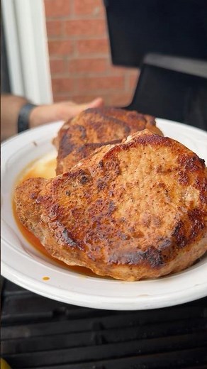 Sous vide seared pork chops. Tonight’s pork chops got a little high tech