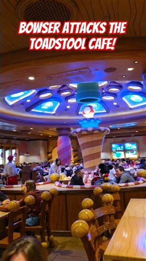 Bowser attacks the Toadstool Cafe in Super Nintendo World #universalstudioshollywood #nintendo