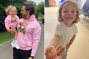 Towie star Mario Falcone's son rushed to A&E after sweetcorn got stuck in nose