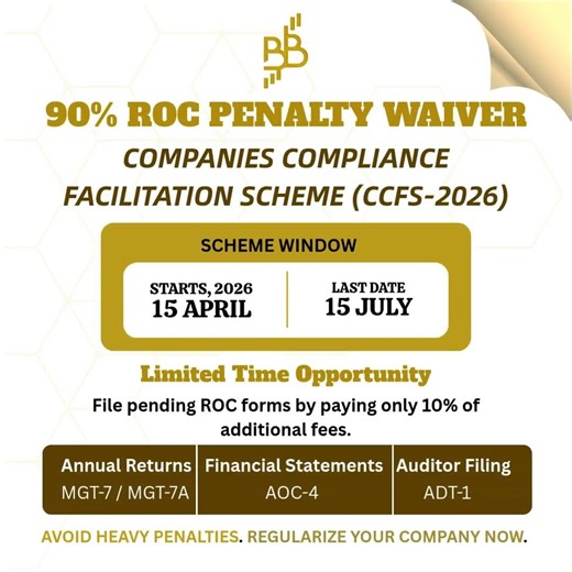 90% ROC Penalty Waiver | CCFS-2026 Explained | File Pending ROC Forms Now