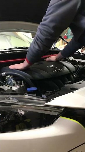 Mazda CX-3 , CX-5 , CX-9 -- how install the plastic engine cover #shorts