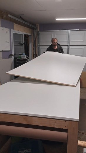 I raided the melamine cull pile to build some workbench tops and this is how I break it down. What can a dewalt jobsite saw do? A lot. | Monadnock Carpentry LLC