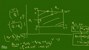 An ideal diatomic gas goes through a cycle consisting of two is... | Filo