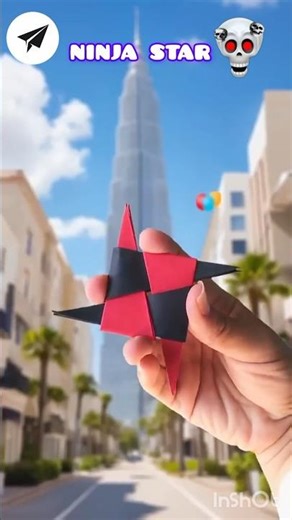 Homemade origami Paper flying Ninja Star , How to make a paper Ninja Blade , origami paper star ⭐ ,