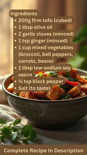 Stir Fried Tofu with Mixed Vegetables Recipe for Diabetics