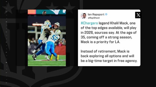 Rapoport: Khalil Mack intends to play in 2026 | 'The Insiders'