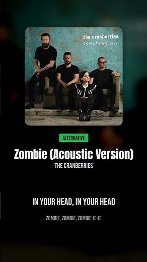 Zombie (Acoustic Version) - The Cranberries (Letra/Lyrics) #shorts