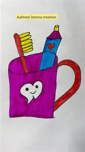 Toothpaste and toothbrush drawing #shorts #viral #art #drawing