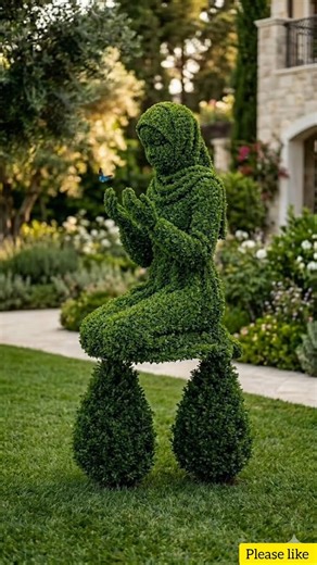 A Muslim Girl Makes Dua 🤲 Beautiful Living Garden Sculpture Transformation