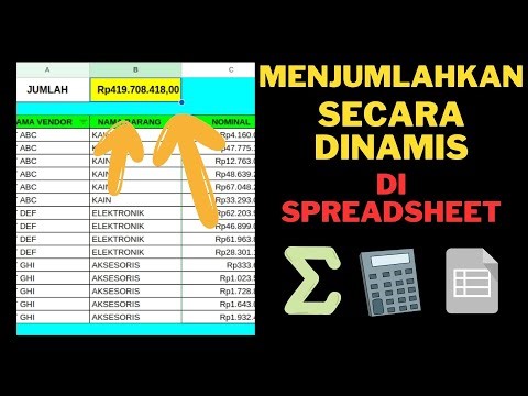 Tutorial membuat Penjumlahan Dinamis menggunakan SUBTOTAL di SPREADSHEET #spreadsheet #tutorial