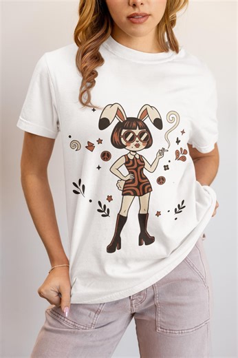 Retro 60s Bunny Girl Tee - Vintage Mod Gogo Boots Graphic T-shirt Gift - Etsy UK