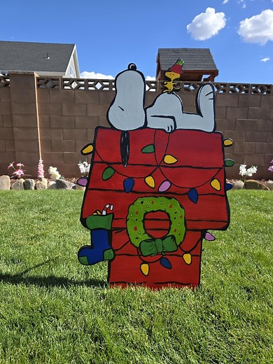 Christmas Snoopy and Woodstock Yard Art: Handmade Holiday Decor (36-48 Inches) - Etsy