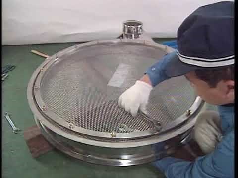 KOWA振動ふるい機 網張方法 インナーリングタイプ