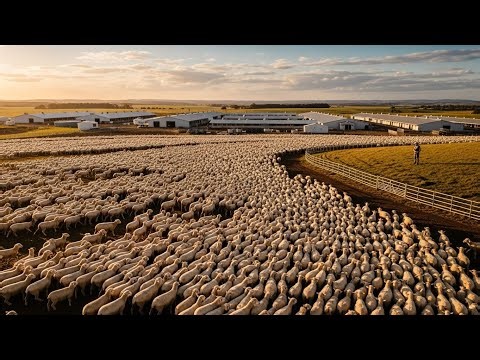 See how 70 million sheep are raised in Australia 😱 Sheep farming in a strange way 🤔 Lamb processing