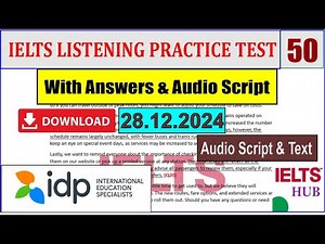 IDP IELTS Listening Practice Test with Answers