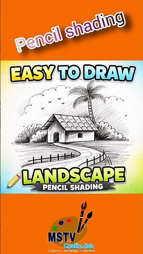how to draw landscape with pencil | how to draw house #draw#drawing #art#artist #easydrawing