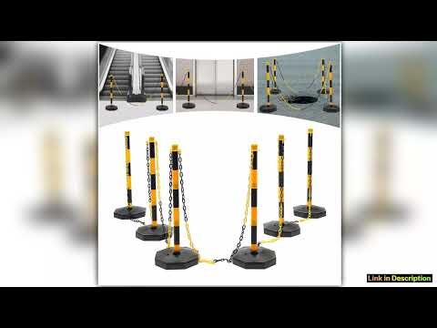 6 Pack Traffic Cones Adjustable Delineator Post Cones Traffic Delineator Post Cones Portable Chain
