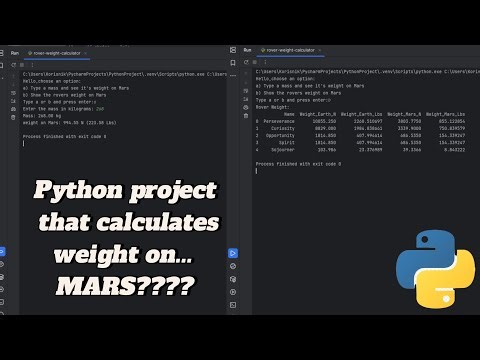 I made Python project that calculates weight on Mars!