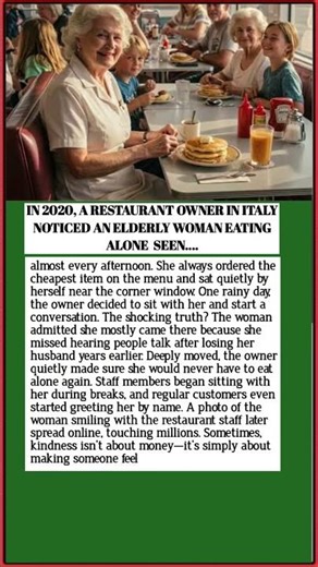 Restaurant Owner Learned Why an Elderly Woman Ate Alone… Then Everything Changed ❤️