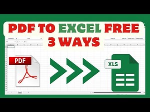 How To Convert PDF To Excel Free 3 Ways | PDF TO Excel | Free Convert PDF TO Excel