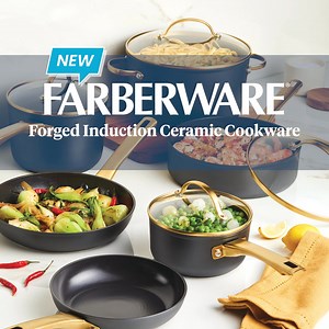 Introducing our new Forged Induction 8pc Ceramic Cookware Set, which combines high-performance ceramic nonstick with a modern, elegant design. Crafted with durable forged-aluminum, edge-to-edge steel bases, and a sleek matte exterior, Forged Induction stands out in any kitchen. | Farberware Cookware | Facebook