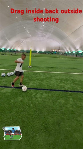 Drag inside back out outside shooting drill #football #soccer #soccertraining #footballdrills