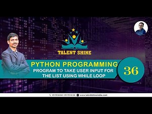Python Programming Tutorials: Program to take User Input for the List using While Loop