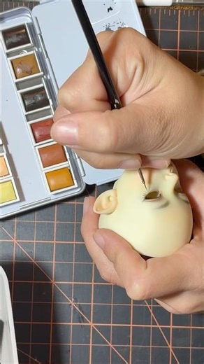 Doll Faceup - Trying out new water colour set🤩