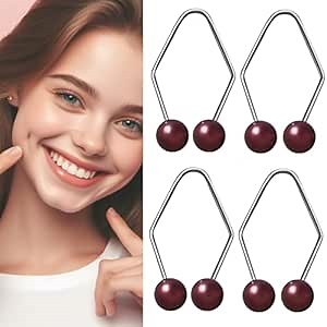 4pcs Dimple Makers For Cheeks, Dimple Trainer For The Face, Mask Maker, Facial Care& Exerciser, Face Lift, Personal Skin Care tools, Develop Natural Dimples devices Gifts for wowen (Burgundy)
