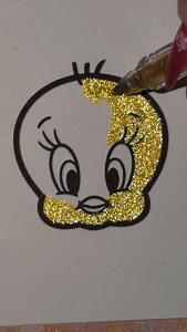 Tweety, Gudetema and hello kitty colored with Grabie glitter pens ✨ #glitterpens #glittercoloring #art #satisfying #coloringpages #explore #colorwithme #relaxingvideos #aestheticreels #girly #hobbies | Alba Leon Coloring Books