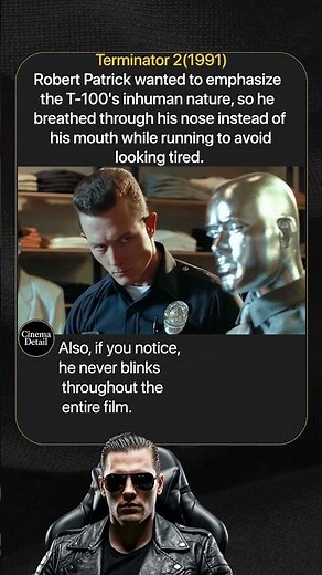 The running and blinking detail in the Terminator 2 movie