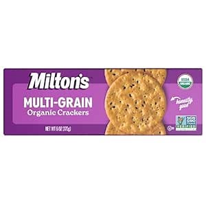 Milton's Organic Crackers, Multi-Grain - Certified Organic, Non-GMO Project Verified, Kosher, Made With 4 Whole Grains & 3 Seeds, Great for Charcuterie Boards - 6 Oz