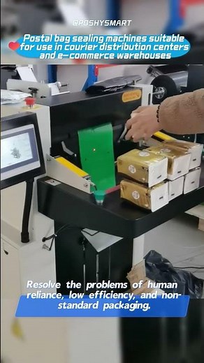 Postal bag sealing machines suitable for use in courier distribution centers and e-commerce warehou