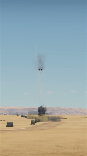 Fighter Jet Drops Deadly Bombs Destroying Entire Desert Convoy