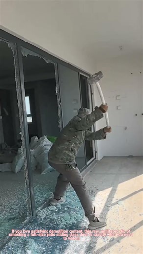 Satisfying Demolition: Smashing a Patio Sliding Glass Door