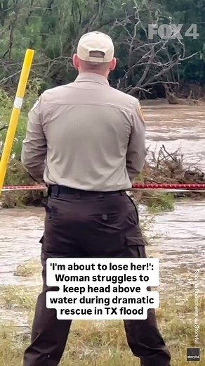 DRAMATIC RESCUE: A woman captured a dramatic water rescue being carried out near San Angelo, Texas, amid heavy flooding in the area on July 4. Footage filmed by Rhonda Podschelne shows a woman lying horizontally in a stream of water, surrounded by strong currents and struggling to keep her head above water, as people try to rescue her with ropes. “I’m about to lose her!” one of the rescuers yells out on the video. Podschelne described the scene as a “swift water rescue” carried out by volunteers