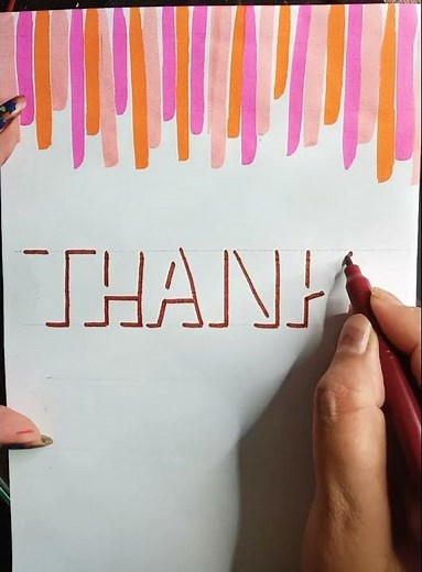 How to write Thank you in 3D /Hand lettering / shorts / calligraphy / 3D writing