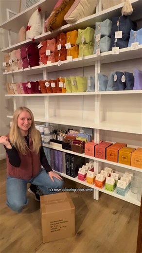 Elyse Breanne Design️® on Instagram: "another mill & meadow reset, but for my favorite display… coloring books 🥰 #smallbusiness #elysebreannedesign #millandmeadow #durhamnc #coloringbook"