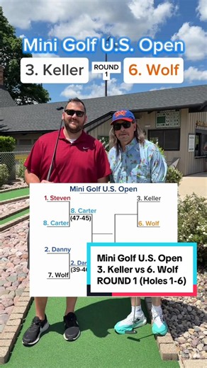 Mini Golf U.S. Open ROUND 1, 3. Keller vs 6. Wolf 18 holes (Holes 1-6) Who do you think is going to win? 🏆 #golf #minigolf #puttputt #golftiktok #minigolfusopen @Twin Tour Golf