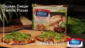 18K views · 20 reactions | Got practice tonight? Forget takeout, make Maple Leaf Prime 15 minute Chicken Caesar Tortilla Pizzas for dinner. | Maple Leaf Foods | Facebook