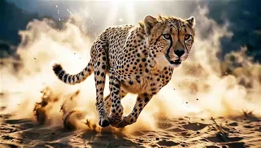 Cheetah Hunt in Dust Storm