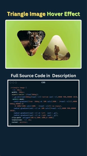 🔥 Insane CSS Triangle Hover Effect | Pure HTML & CSS Animation #coding
