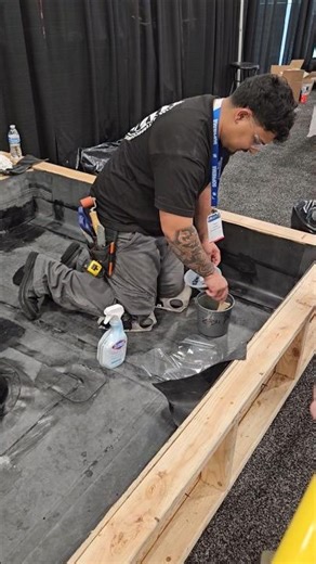 EPDM installation demo at IRE 2026. #roof #roofer #roofing #roofershelper #roofingcontractor